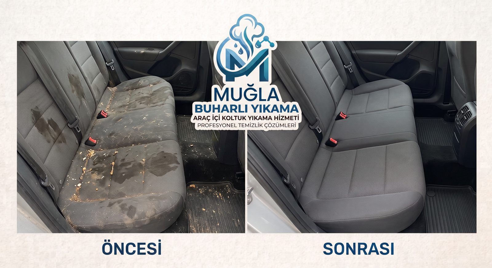 Araç Koltuğu Yıkama öncesi ve sonrası