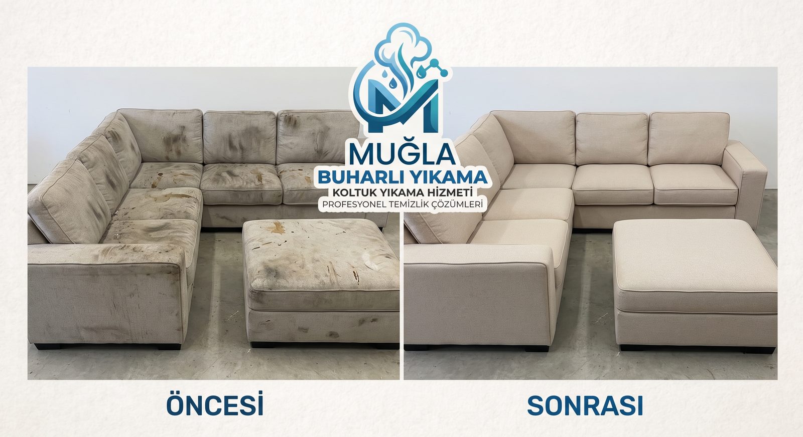 Buharlı Koltuk Yıkama öncesi sonrası uygulama